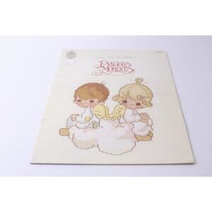 Precious Moments, Crosstitch, Christmas, Winter, 1983, Jonathan And David, Craft